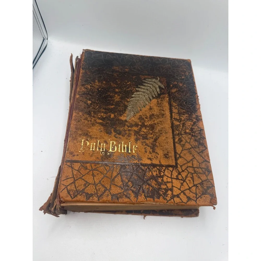 Antique 1894 Holy Bible Henry Altemus Edition Leather Gilt Illustrated Large